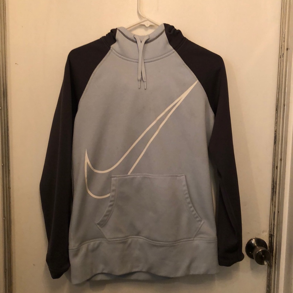 Blue and grey Nike therms-fit hoodie